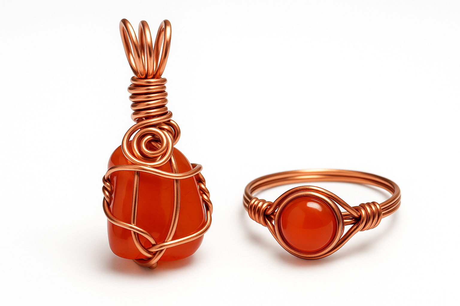 Natural Copper Carnelian Set Shot 1