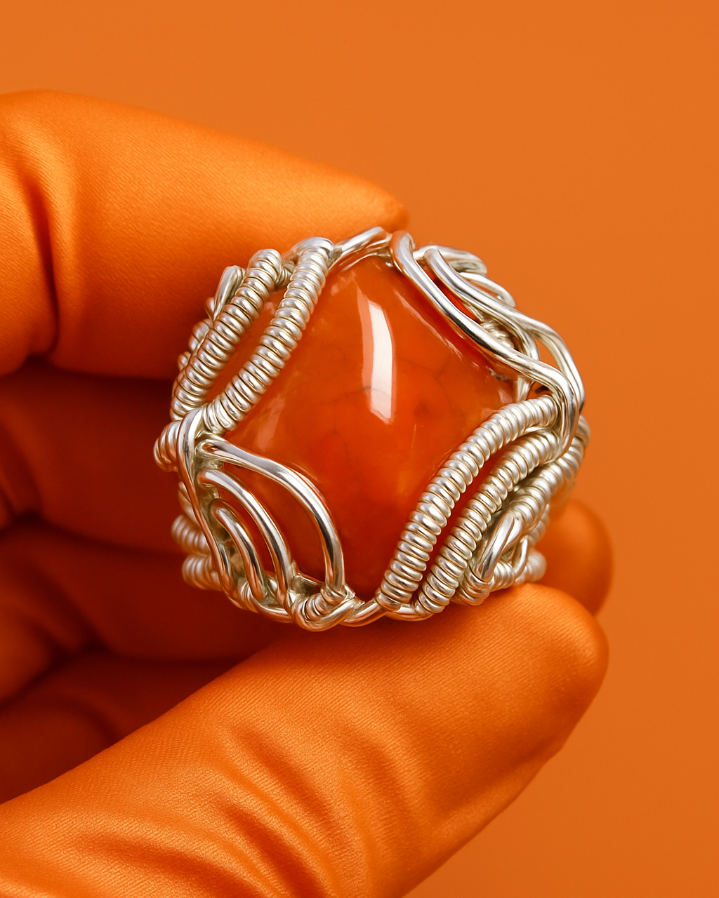 Carnelian Ring Range Sterling Silver - Dragon Style