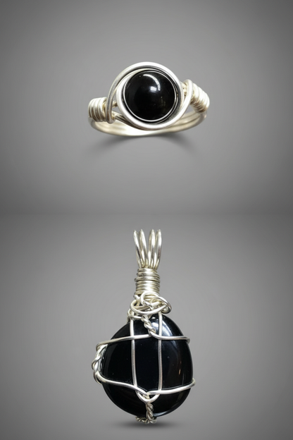 Professional gray background - black stone set