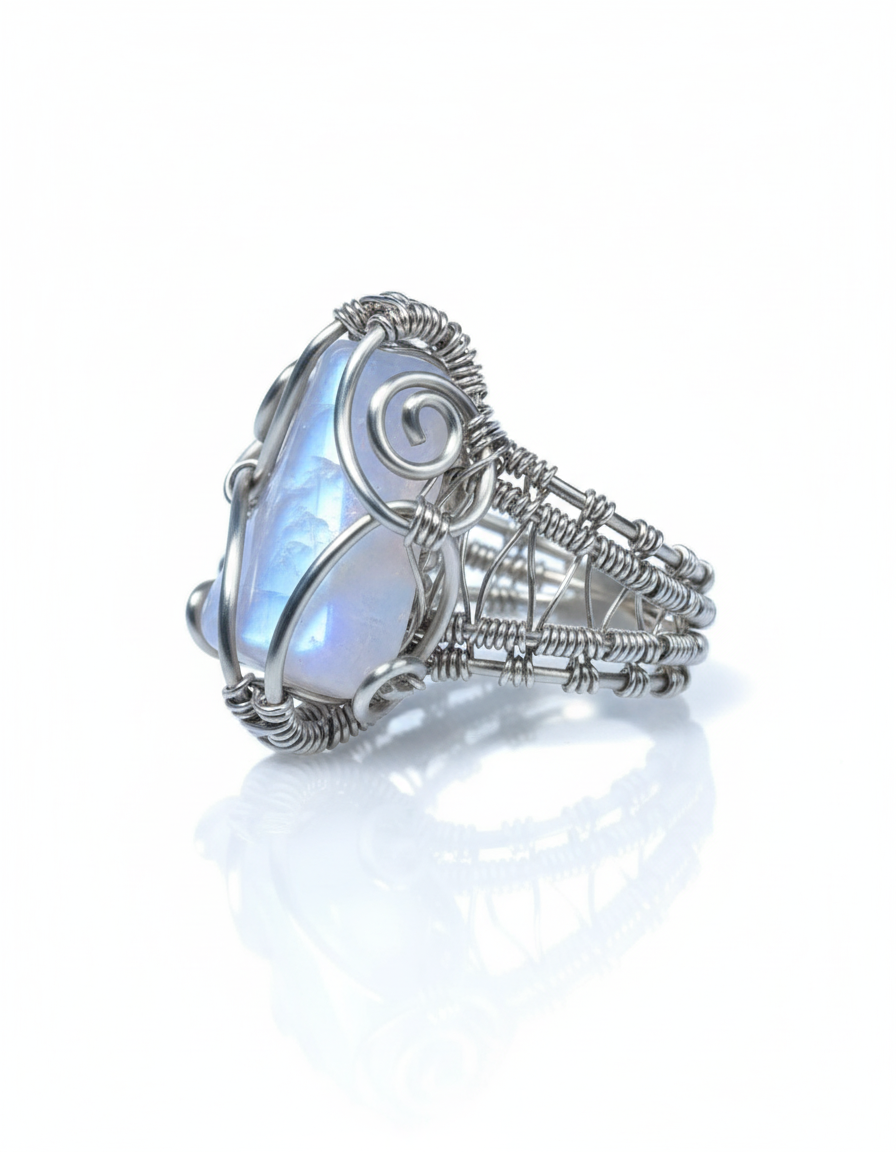 Professional ring photo with blue lighting
