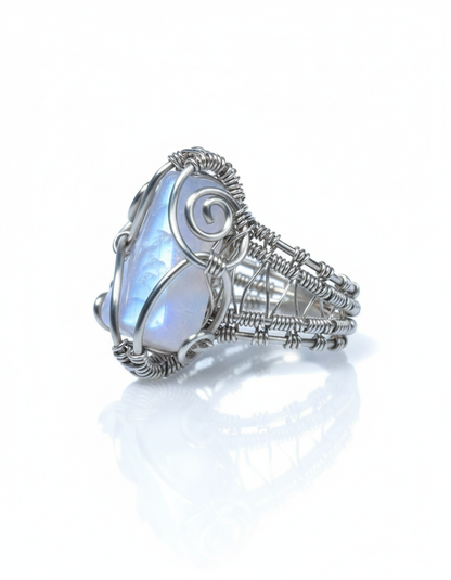Professional ring photo with blue lighting