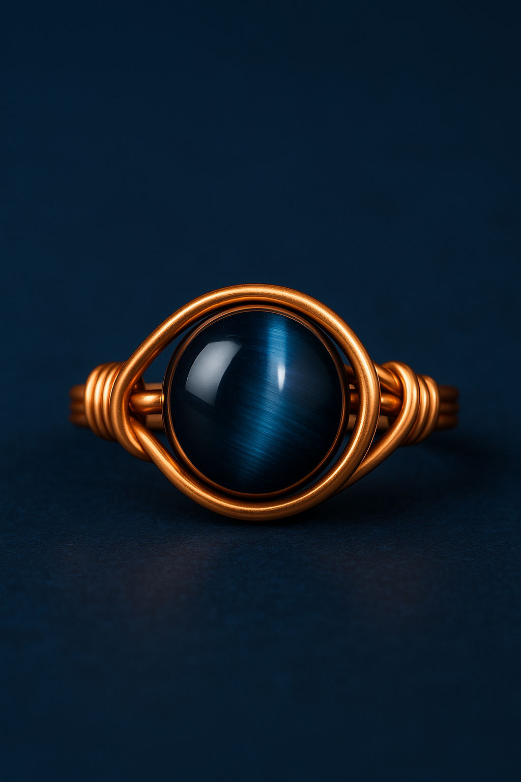 Rich dark blue background - exact citrine design with blue tiger&