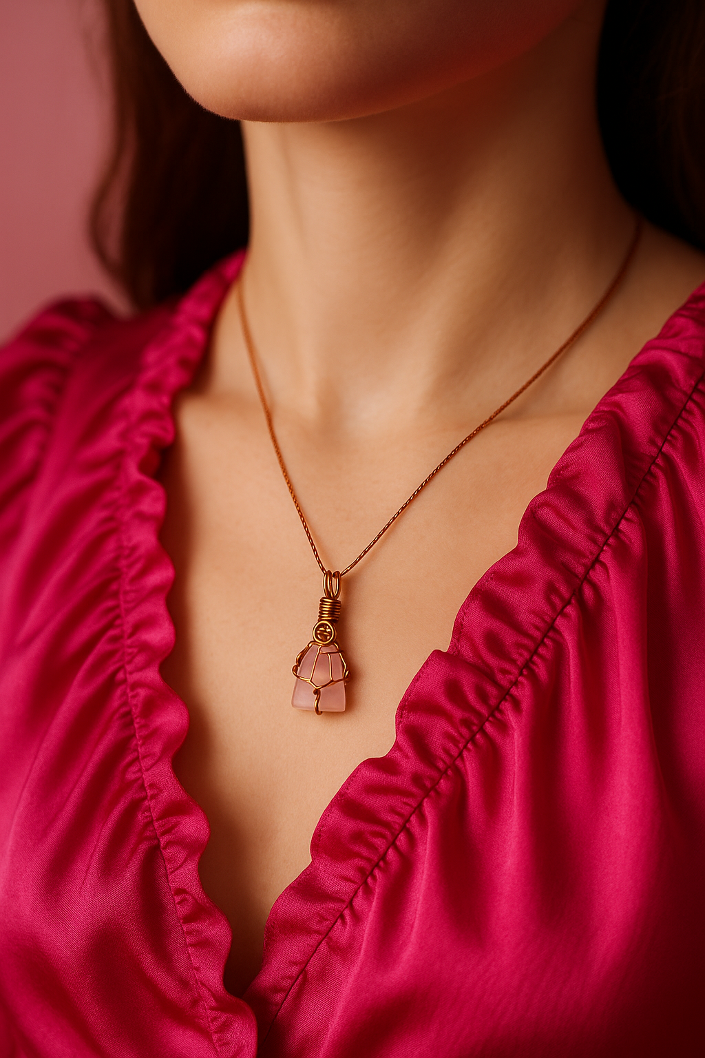 Rose Quartz Exact Wire - Bright Pink