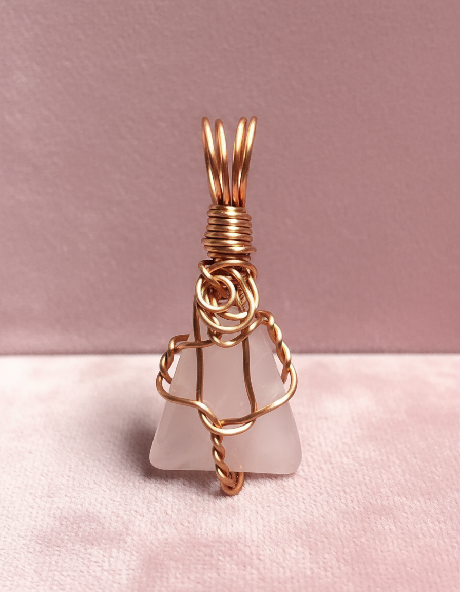 Rose Quartz Pendant - Dusty Rose