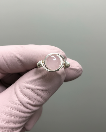 Rose Quartz Ring - Pink Glove View 1