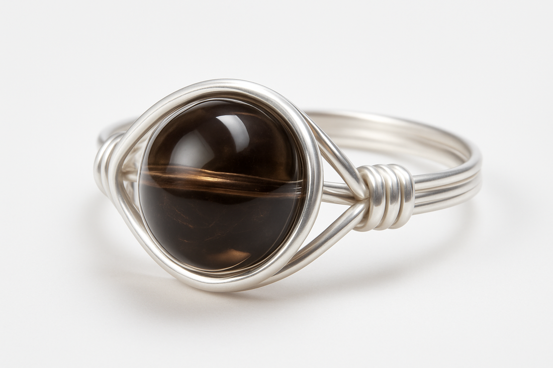 Smoky Quartz Ring Angled View