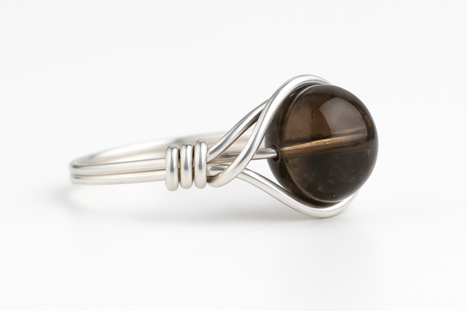 Smoky Quartz Ring Side View