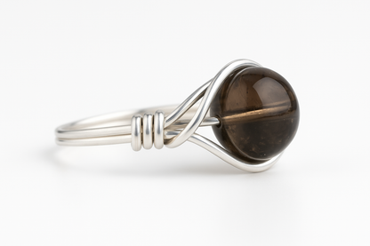 Smoky Quartz Ring Side View