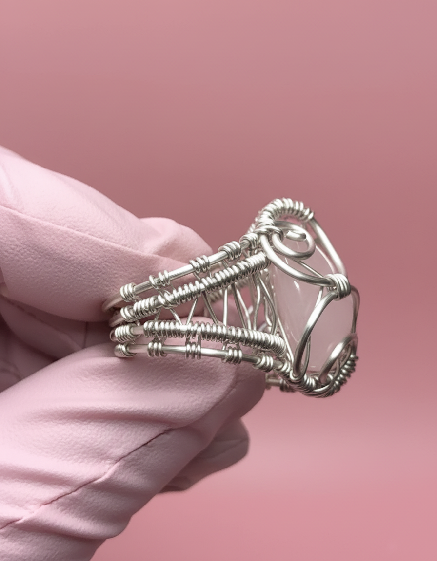 Soft rose pink glove with medium pink background