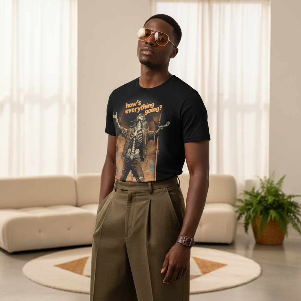 Studio shot - African descent male model in your t-shirt