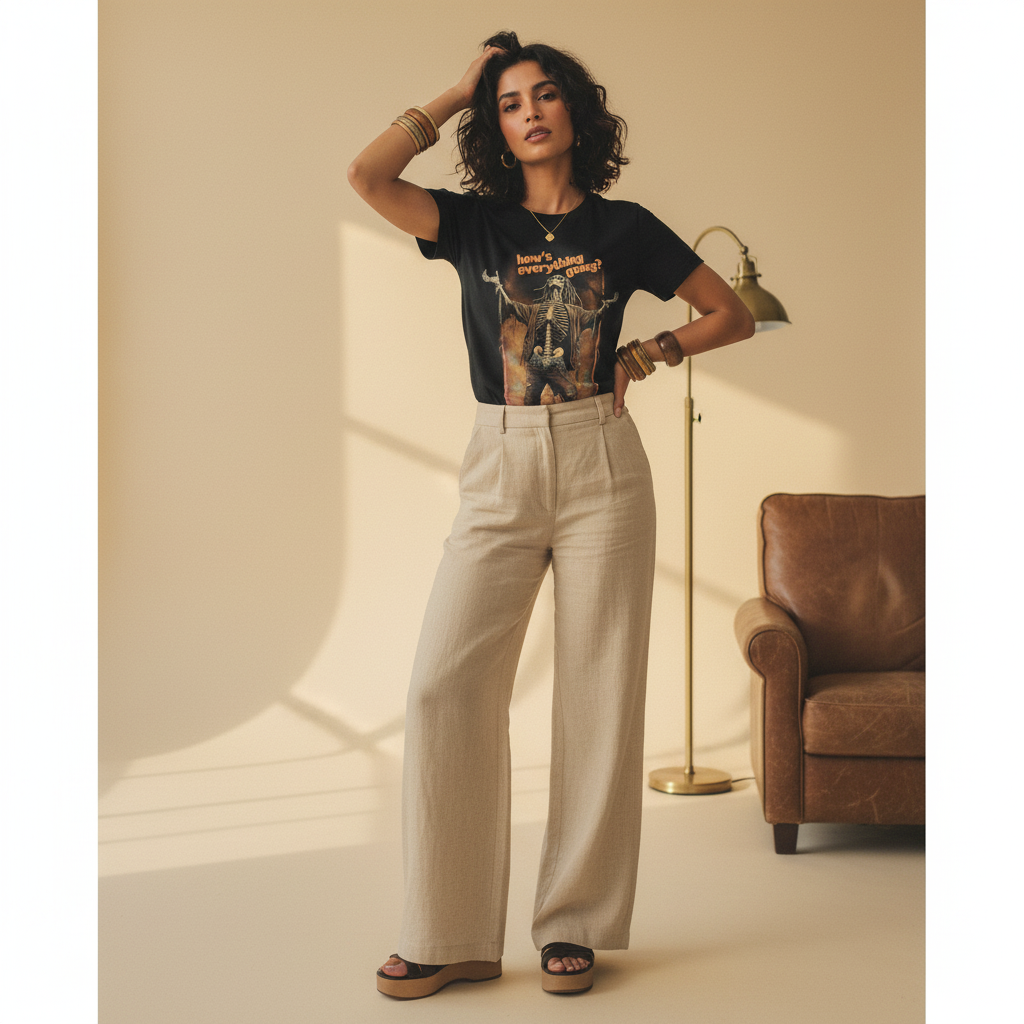 Studio shot - Middle Eastern female model in your t-shirt