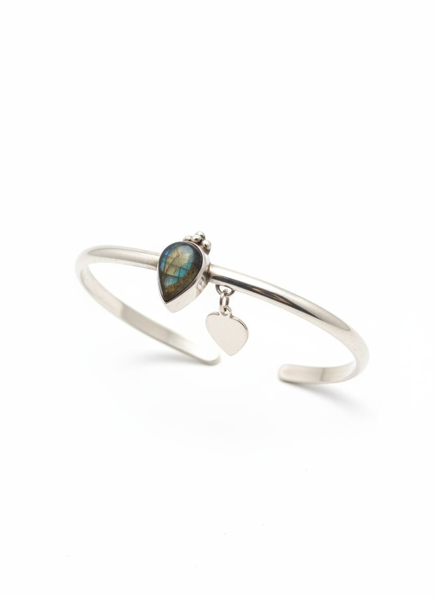 Three-quarter angle view of the adjustable bracelet