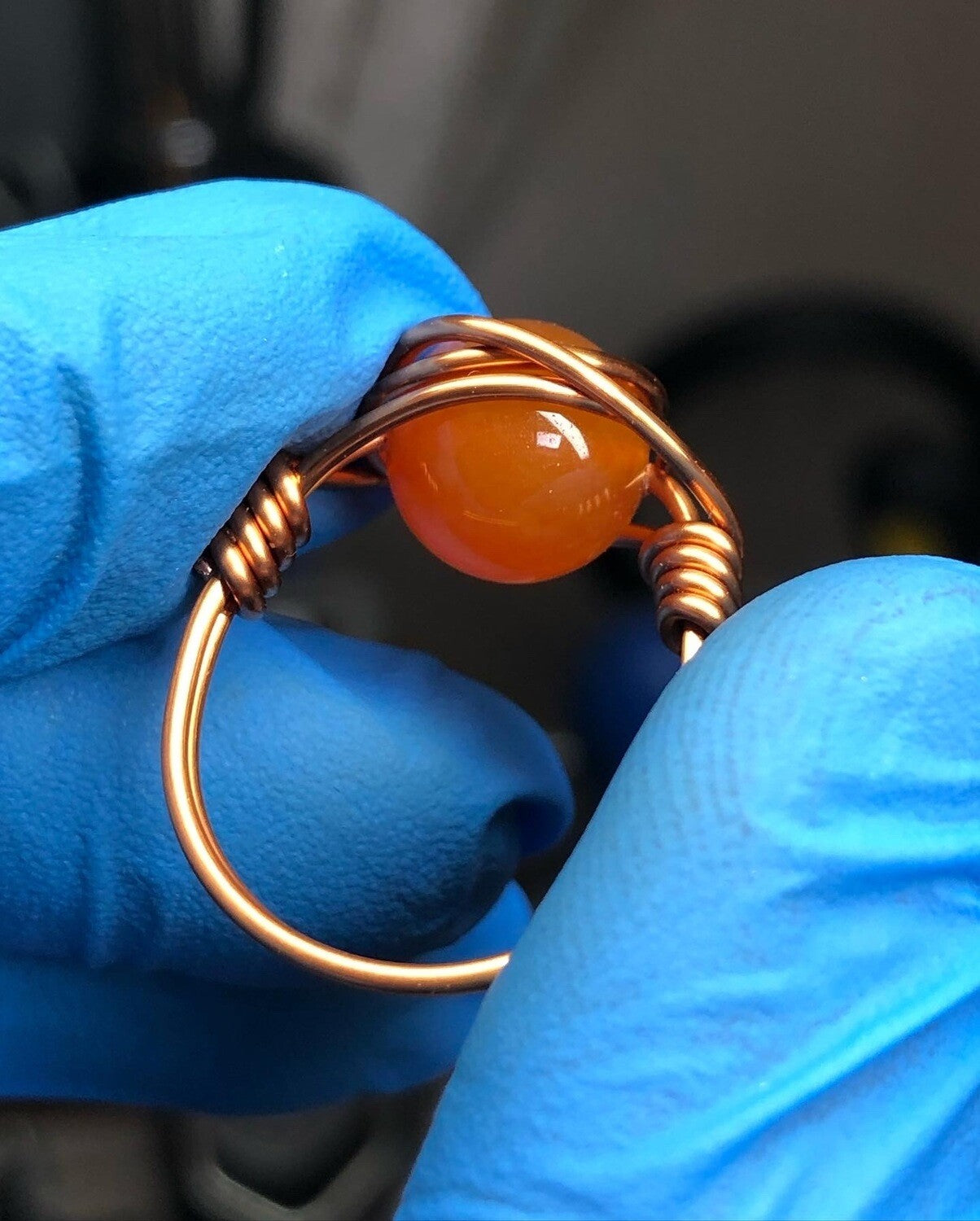 Carnelian 10mm Ring - Copper Basic Band - Buy 1 Get 1 Free