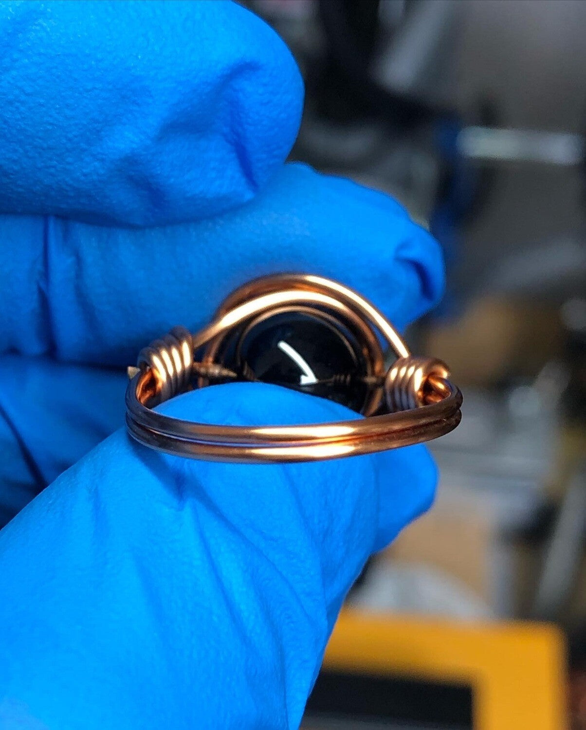 Black Onyx 10mm Ring - Copper Basic Band - Buy 1 Get 1 Free