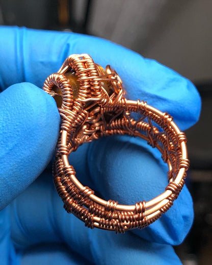 Tiger’s Eye Copper Ring - Dragon Style