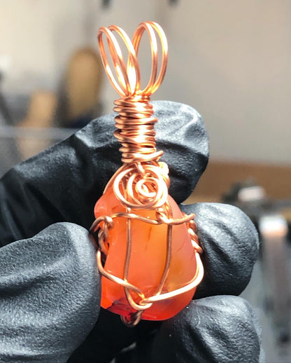 Carnelian Tumble Copper Pendant - Mini Range