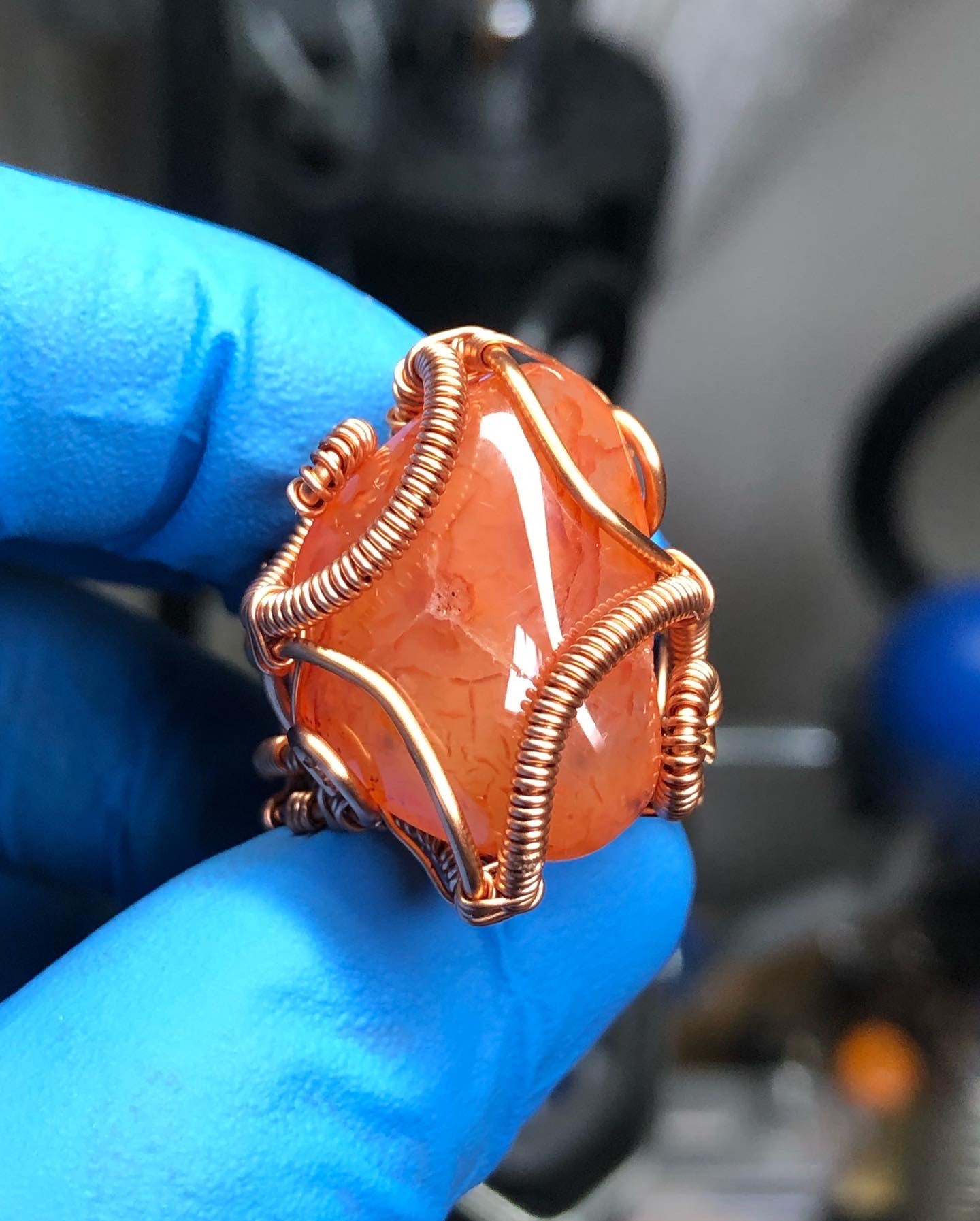 Carnelian Copper Ring Range - Dragon Style