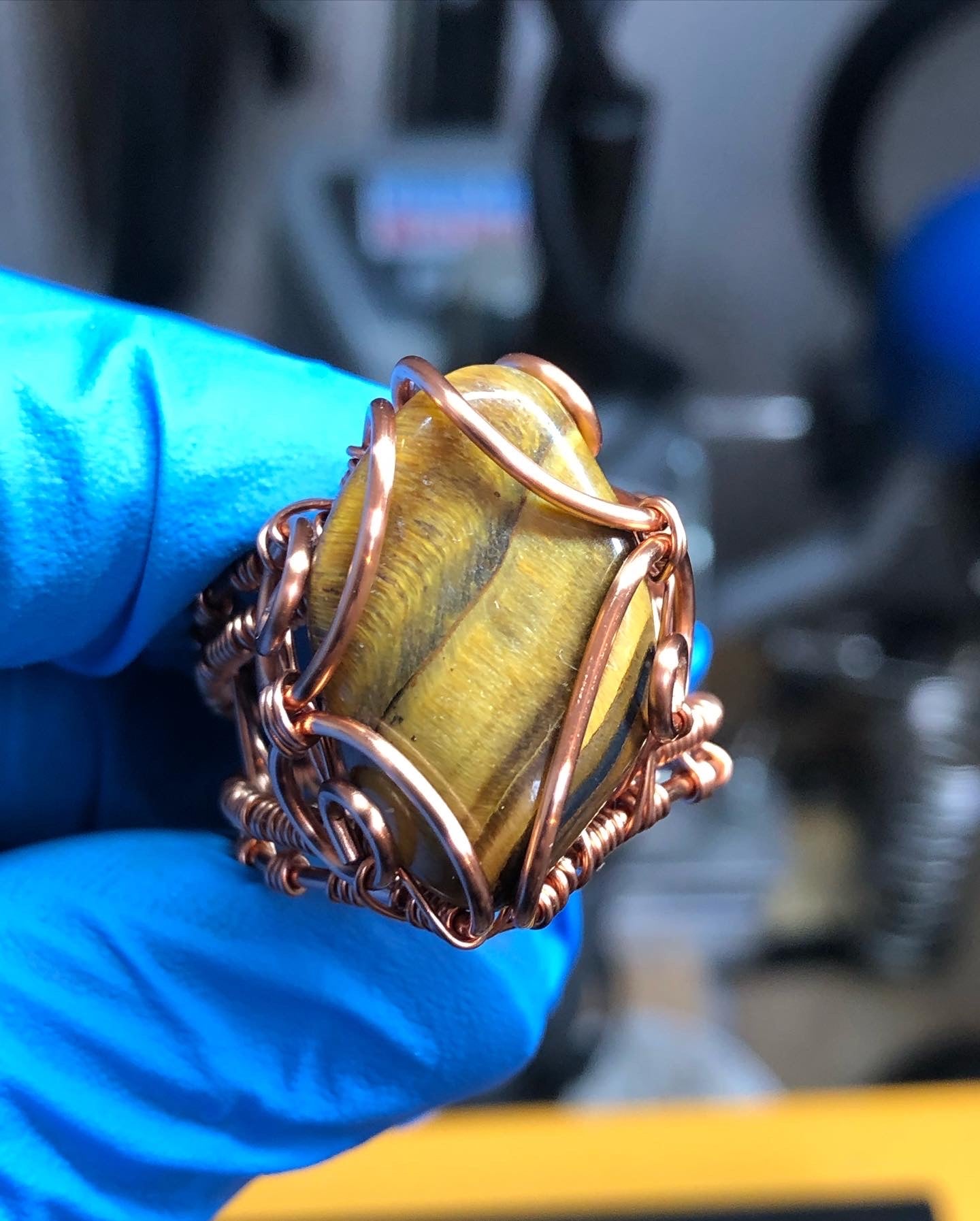 Tiger’s Eye Copper Ring - Bohemian Style