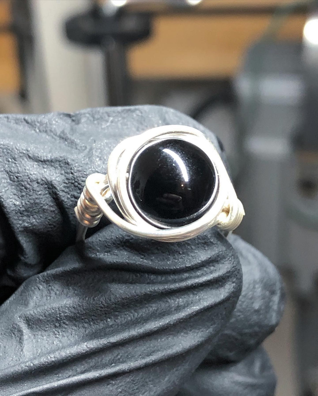 Black Onyx 10mm Ring - Sterling Silver Basic Band - Buy One Get One Half Price