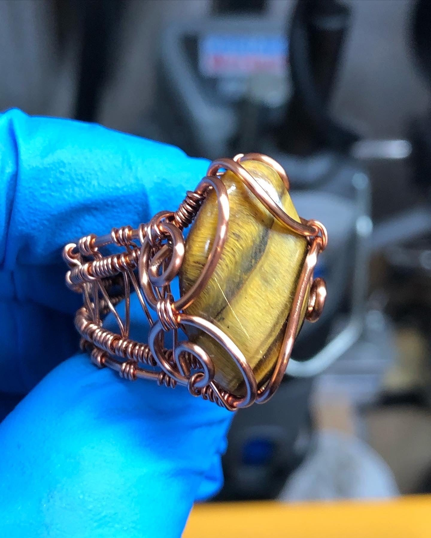 Tiger’s Eye Copper Ring - Bohemian Style