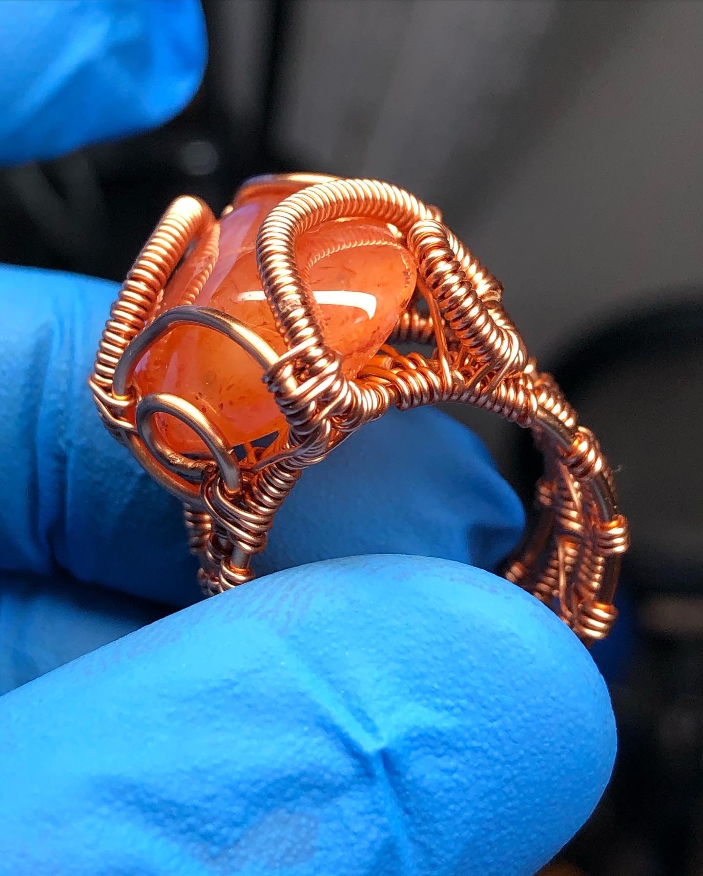 Carnelian Copper Ring Range - Dragon Style