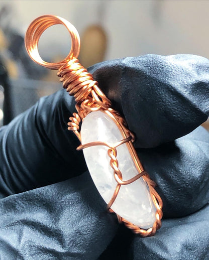 Clear Quartz Tumble Copper Pendant - Mini Range