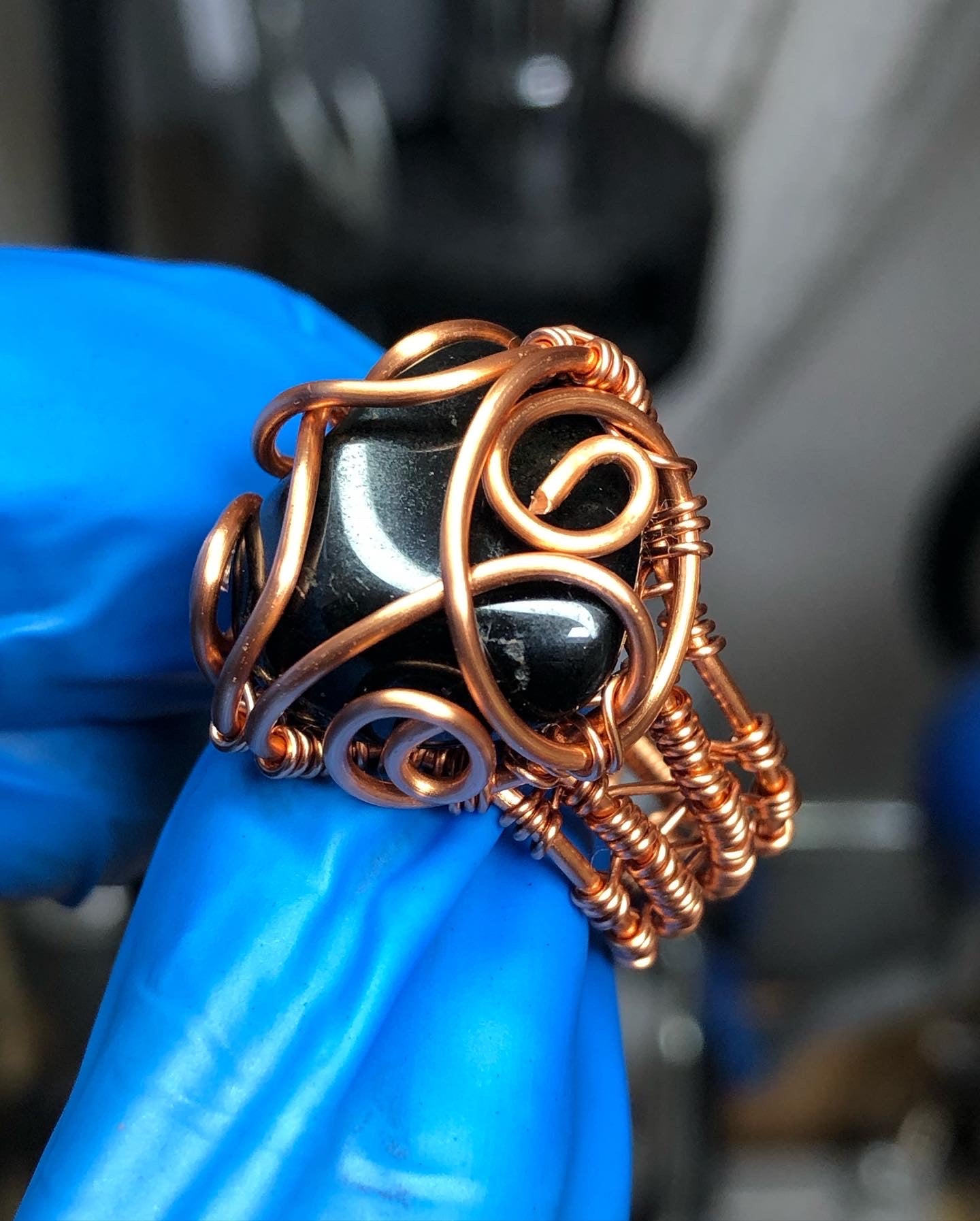 Black Tourmaline Copper Ring Range - Bohemian Style