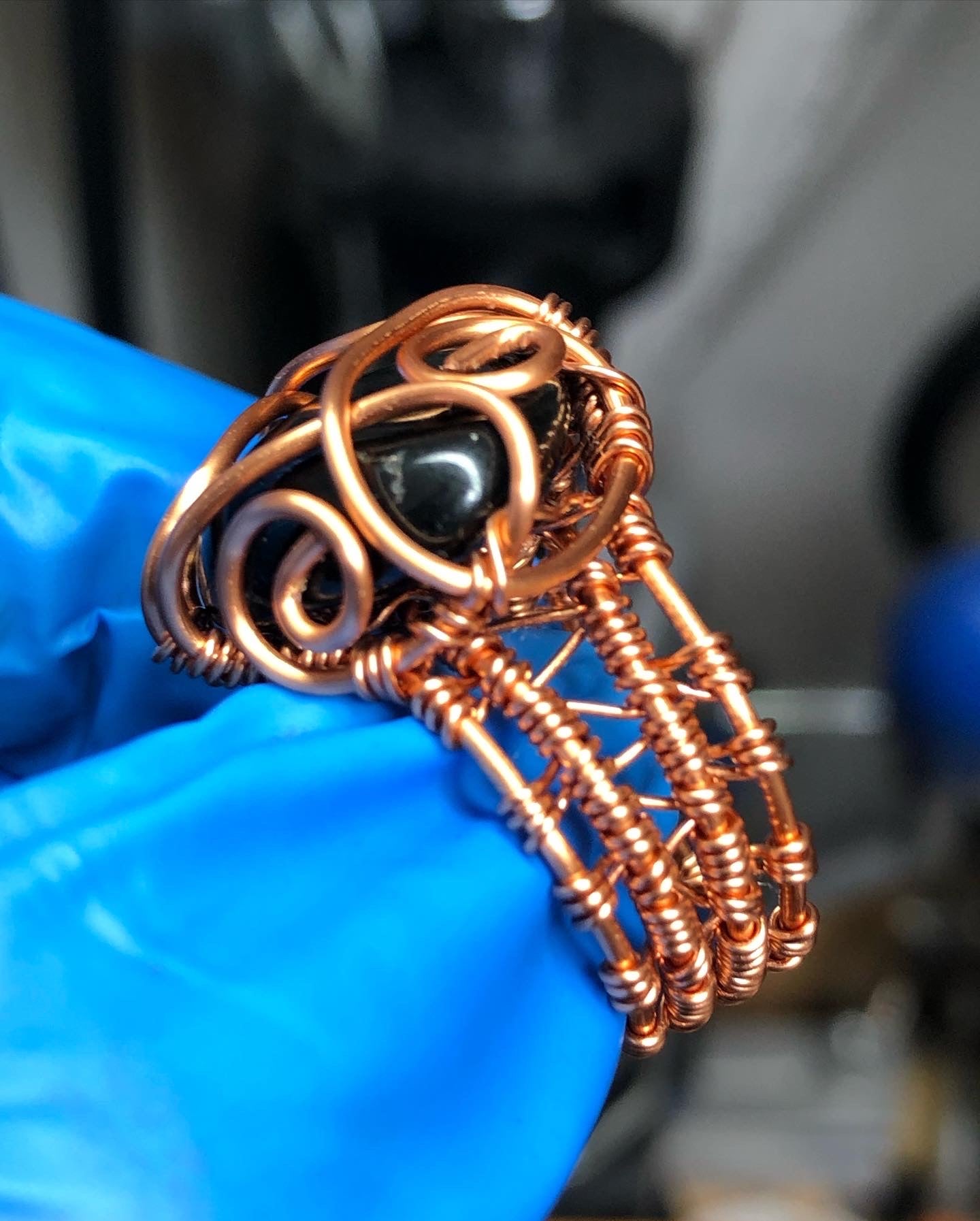 Black Tourmaline Copper Ring Range - Bohemian Style