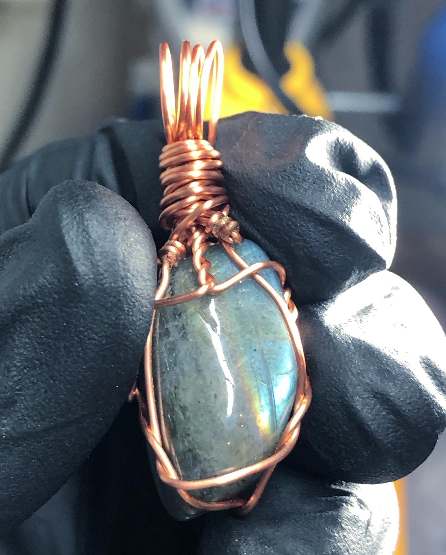 Labradorite Tumble Copper Pendant - Mini Range - Premium