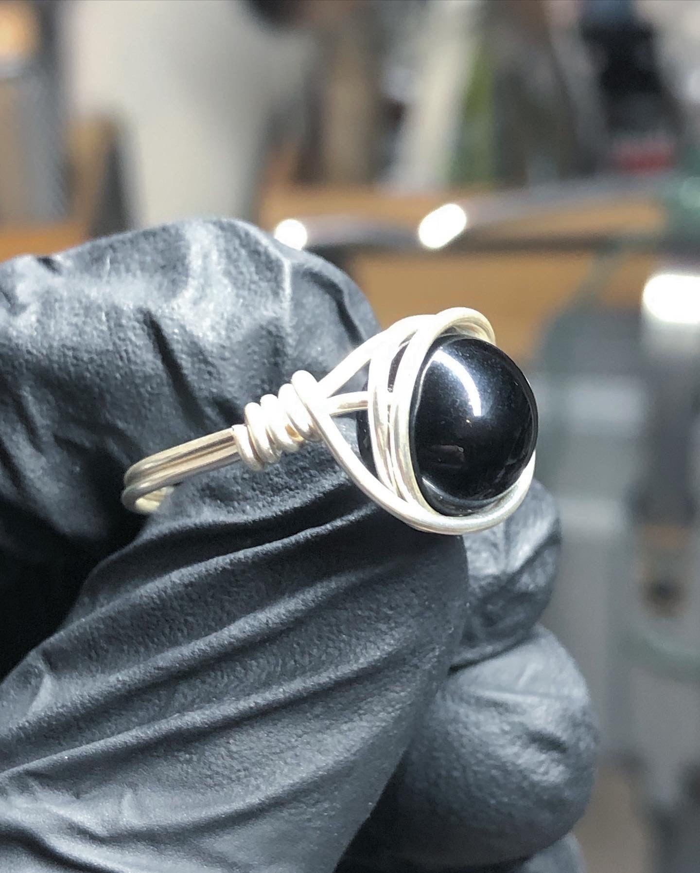 Black Onyx 10mm Ring - Sterling Silver Basic Band - Buy One Get One Half Price