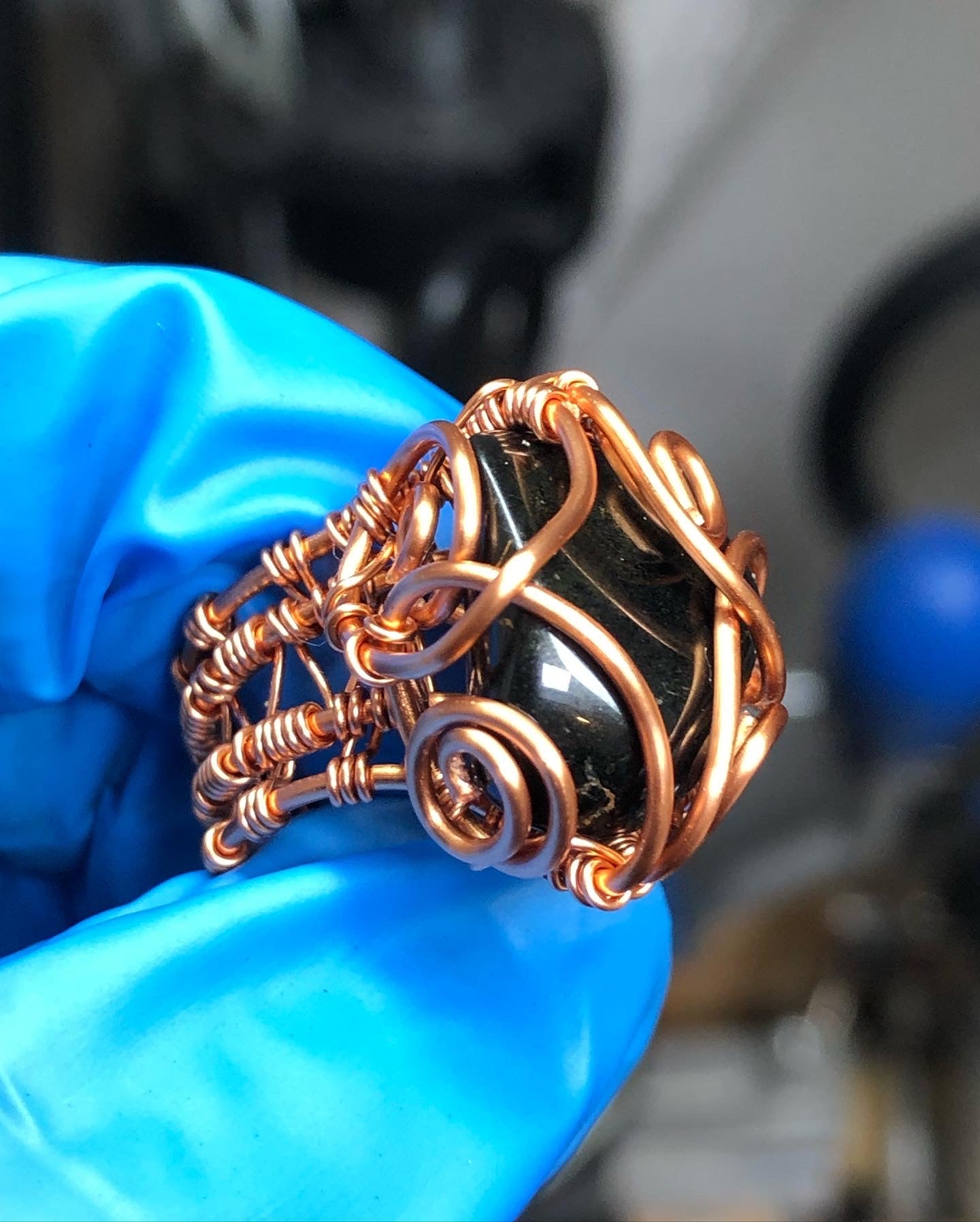 Black Tourmaline Copper Ring Range - Bohemian Style