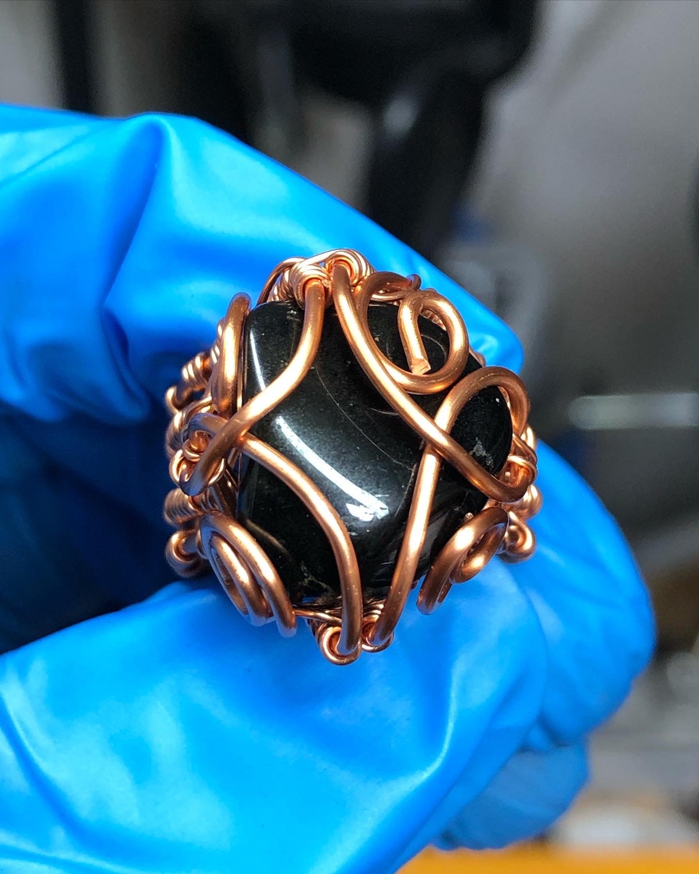 Black Tourmaline Copper Ring Range - Bohemian Style