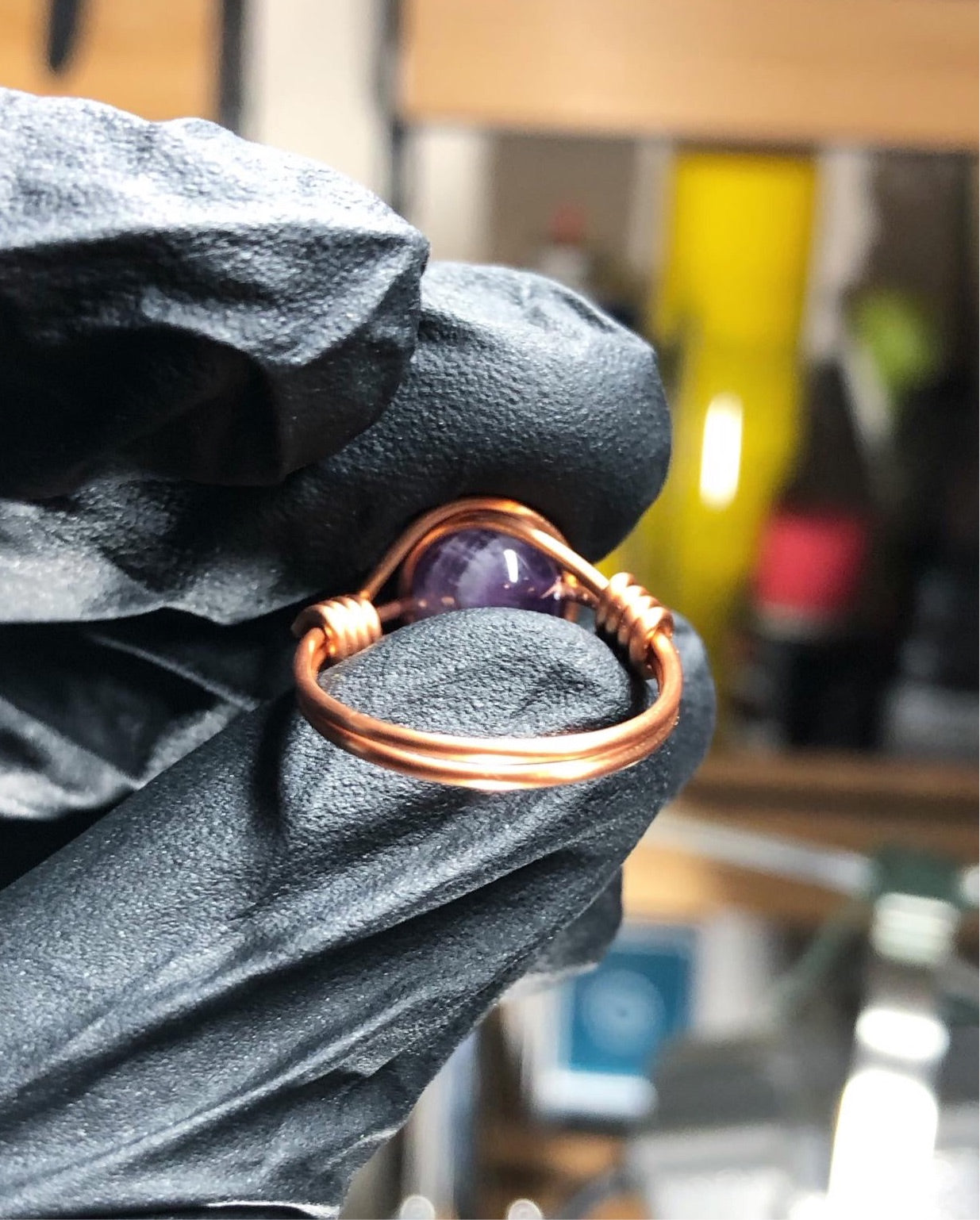 Amethyst 8mm Ring - Copper Petite Band - Buy 1 Get 1 Free